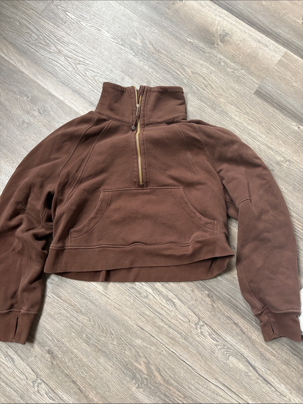 lululemon athletica Cropped Half-Zip Turtleneck Sweater in Brown
